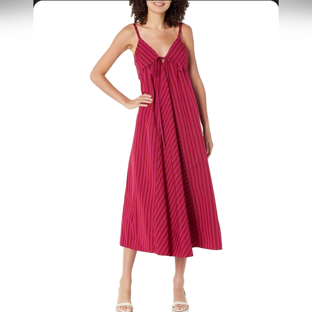 Elegant Pink Striped Maxi Dress